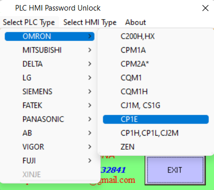 omron plc password unlock service