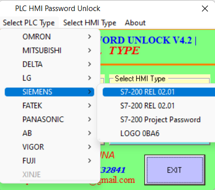 siemens plc password unlocked services