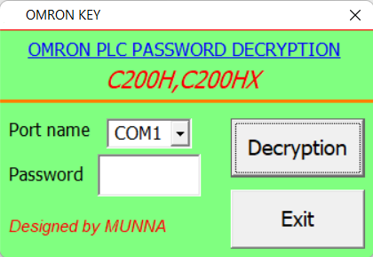 omron plc password unlock service