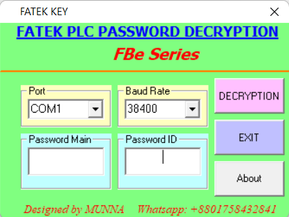 Fatek PLC Password Crack