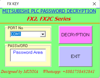Mitsubishi plc password crack service 