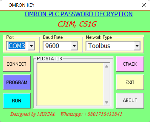 omron plc password forget