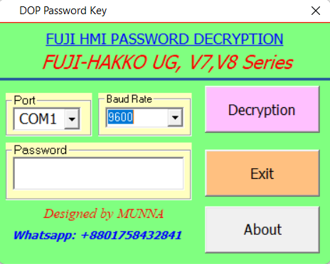 fuji hakko hmi password