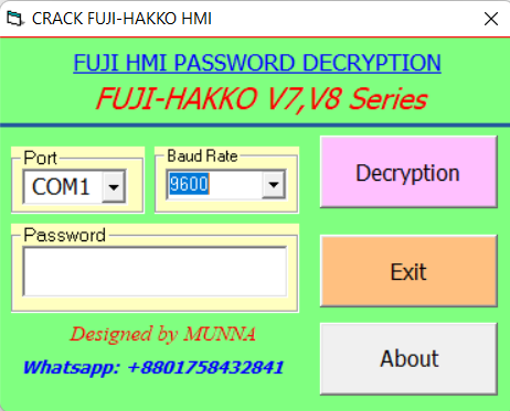 hmi password unlock