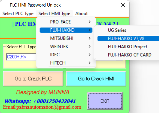 fuji hakko hmi password unlock