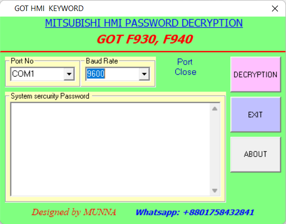 Mitsubishi HMI password Unlock 