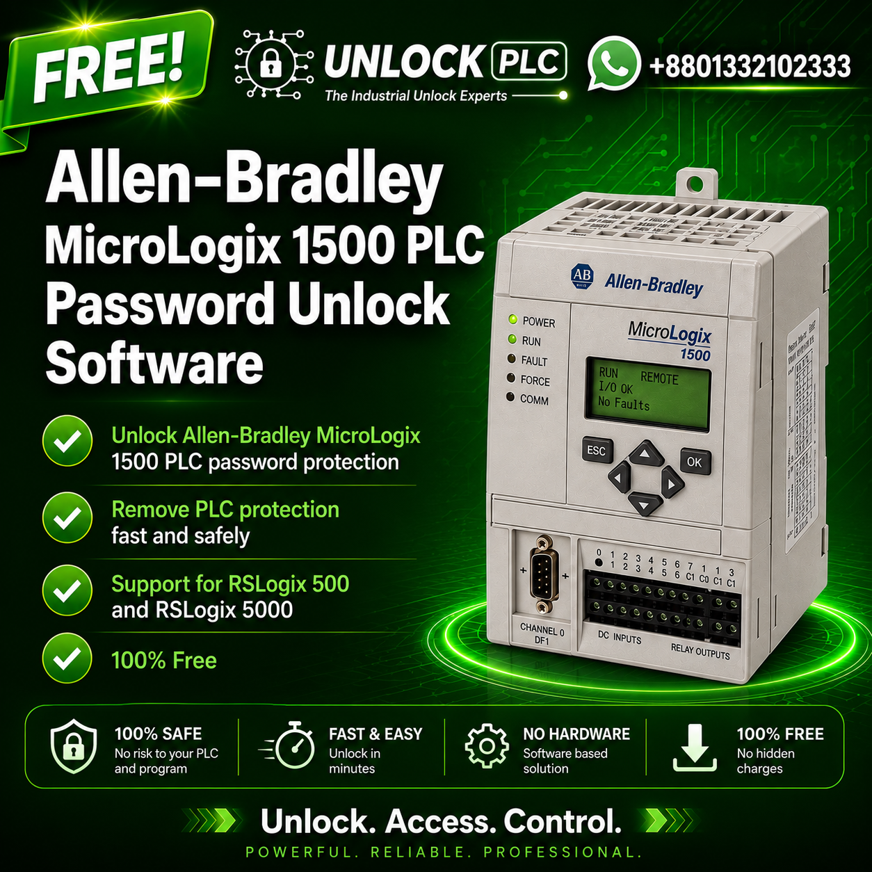 Allen-Bradley MicroLogix 1500 PLC Password Unlock Software – Free Download (Latest Version)