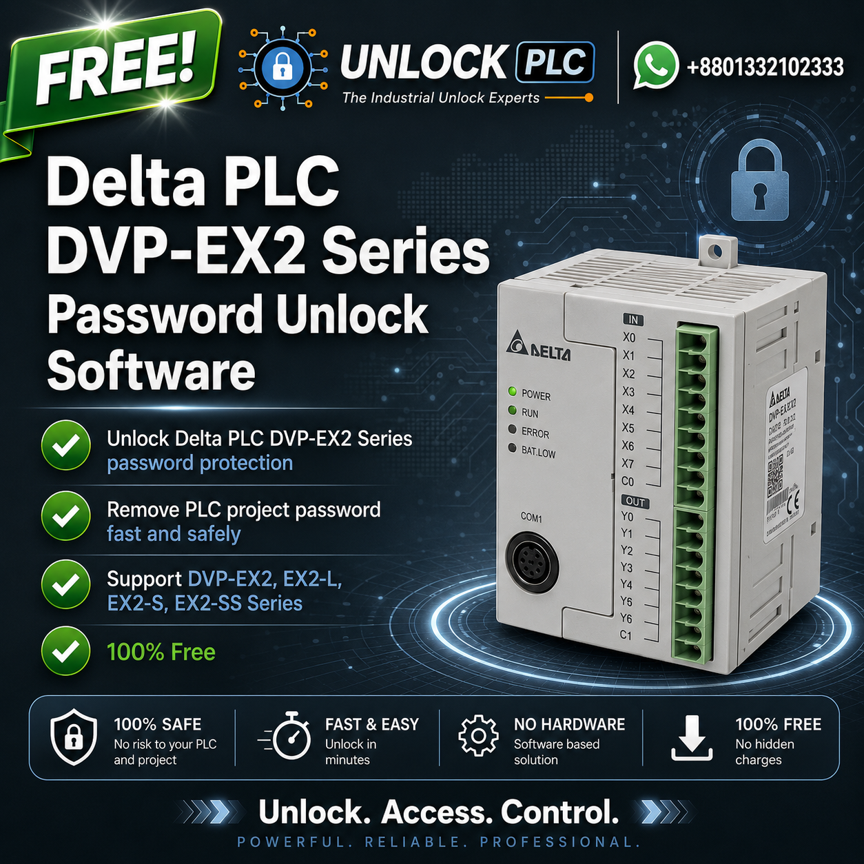 Delta PLC DVP-EX2 Series Password Unlock Software – Free Download (Latest Release)