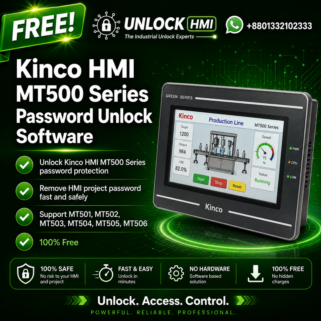 Kinco HMI MT500 Series Password Unlock Software – Free Download (All Models Supported)
