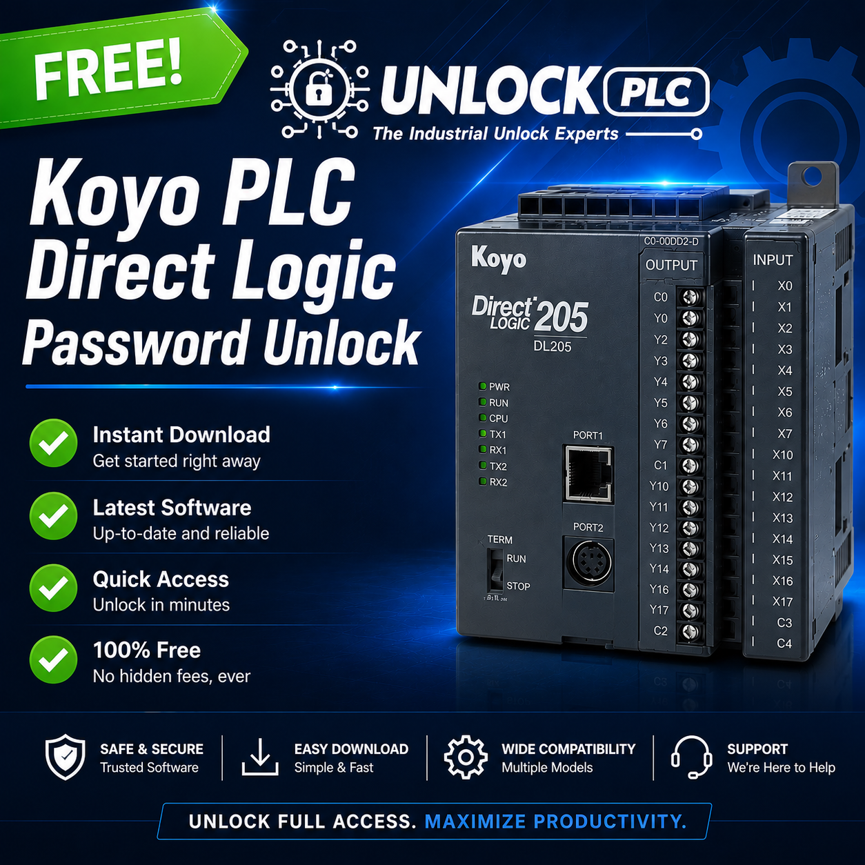 Koyo PLC Direct Logic Password Unlock free download